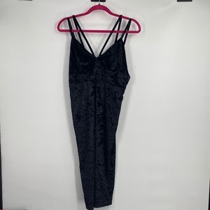 Alythea Black Velvet Bodycon Strappy Dress